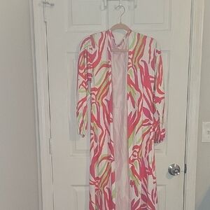 Colorful Abstract Long Kimono